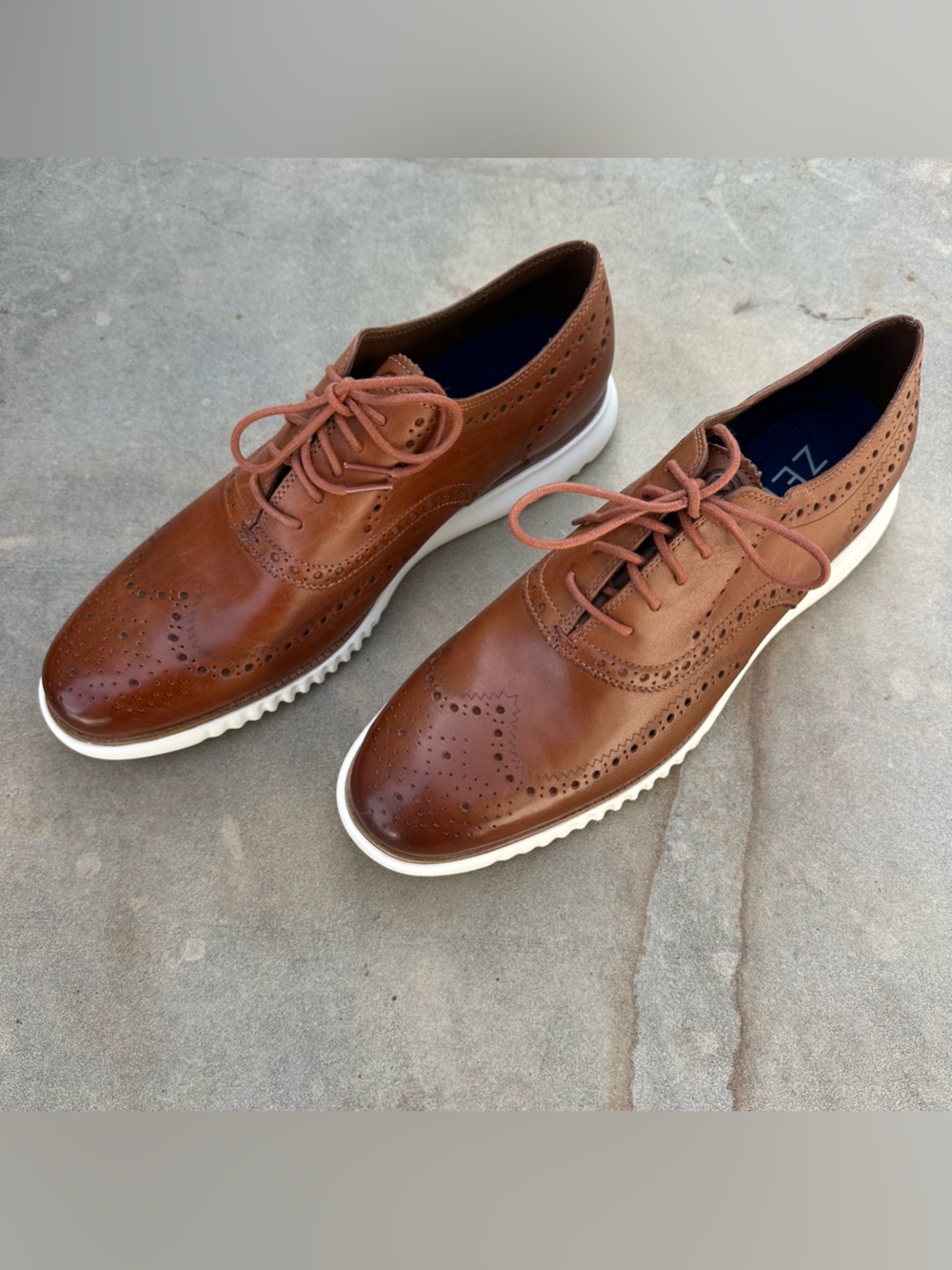 Cole Haan Men's ZEROGRAND Wingtip Leather Oxfords Shoes British Tan Size 13M NEW
